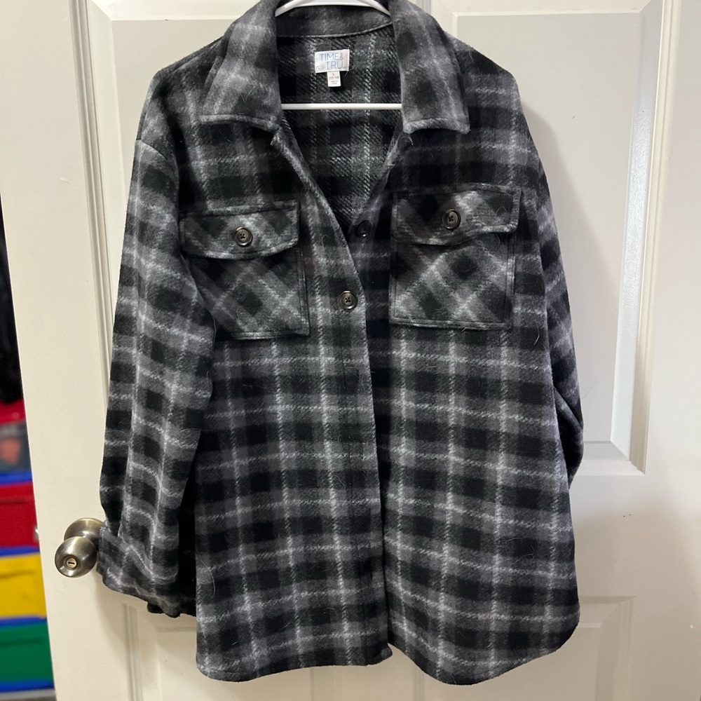 Plaid Button-Up Jacket